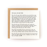 This Will Be Our Year Letterpress Card with heartfelt new year message printed on soft white cardstock with kraft envelope.