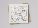 Treasure Map Valentine's Day Letterpress Card