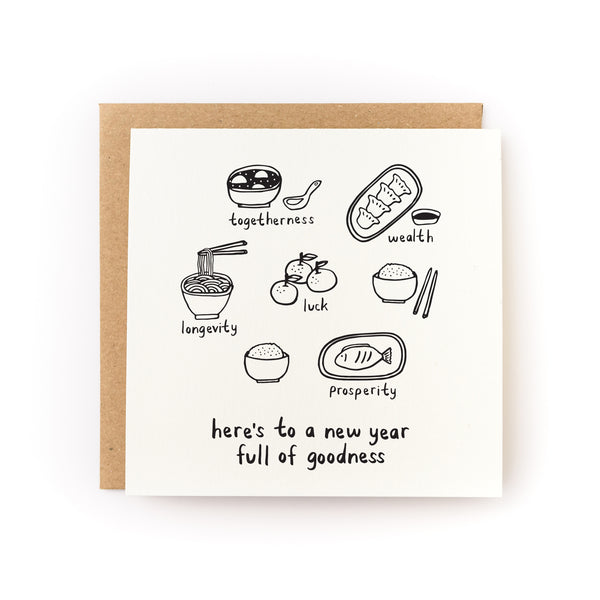 Auspicious Foods Lunar New Year Letterpress Card