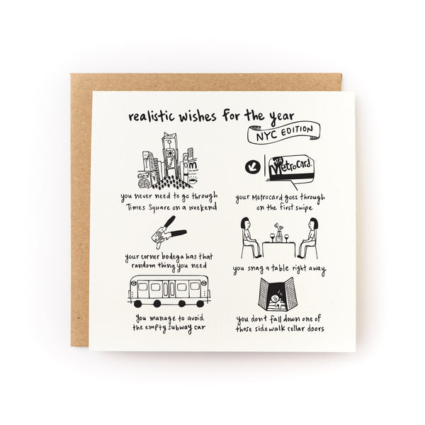 Realistic Wishes for the Year (NYC Edition) Letterpress Card
