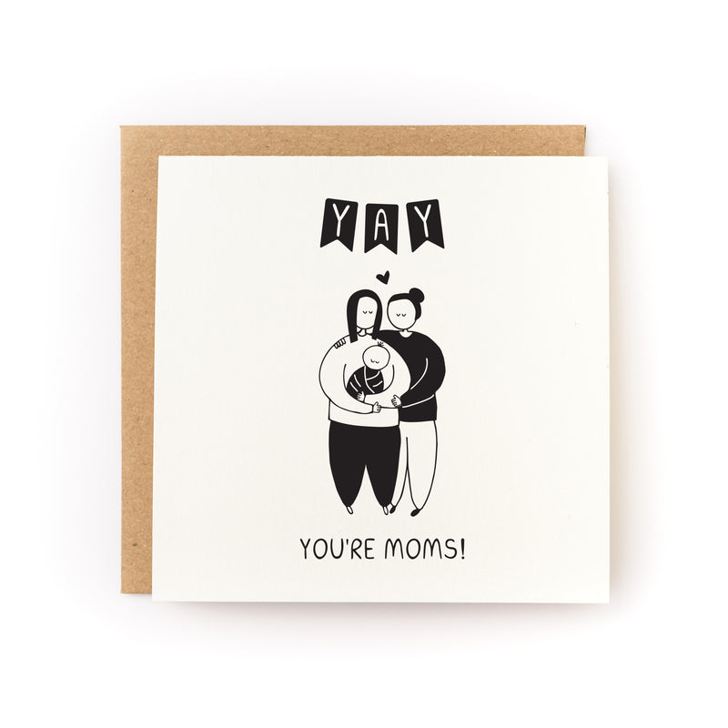 Yay You're Moms Letterpress Card