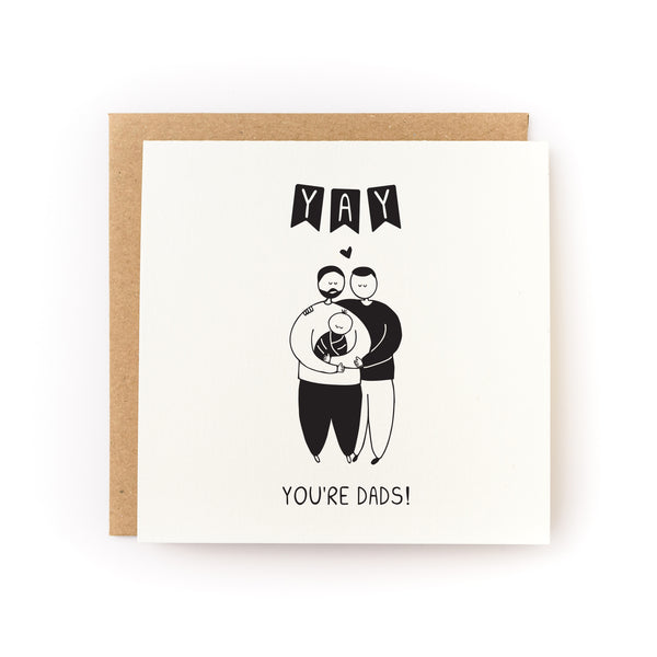 Yay You're Dads Letterpress Card