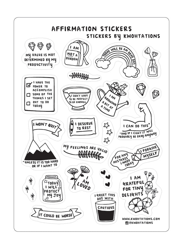 Affirmation Sticker Sheet (misprint) -- BOGO!