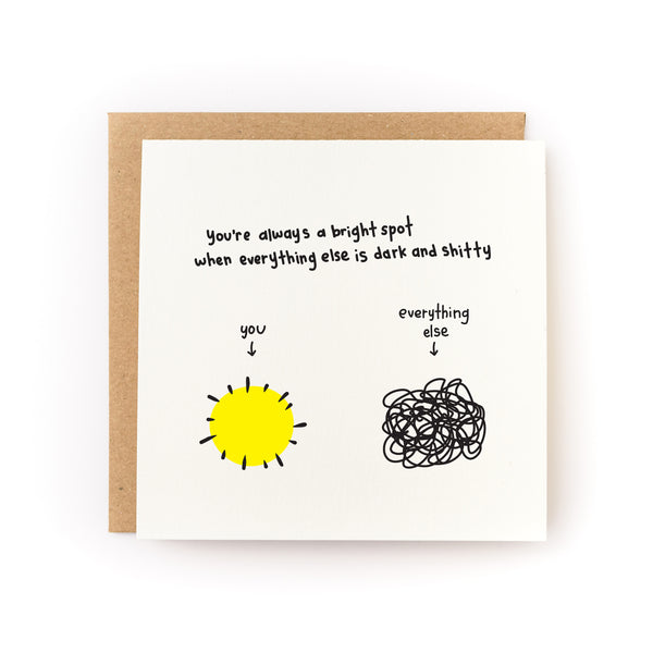 You're A Bright Spot Letterpress Card