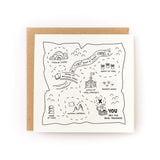 Treasure Map Valentine's Day Letterpress Card