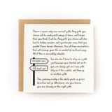 Whichever Path You Choose (It's The Right One) Letterpress Card with inspirational message and street sign illustration on white cardstock.
