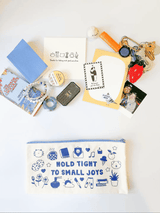 Hold Tight to Small Joys Canvas Zipper Pouch
