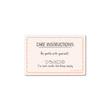 Matte vinyl sticker with gentle care instructions saying be gentle with yourself and feel things deeply message