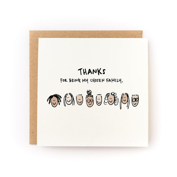 Thanks For Being My Chosen Family Letterpress Card
