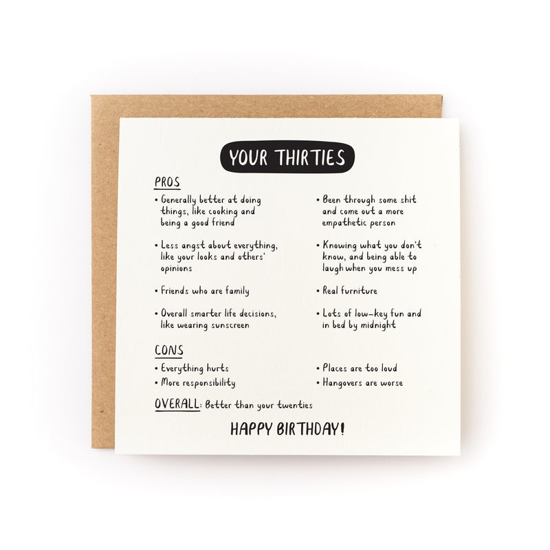 Your Thirties (Are Better Than Your Twenties) Letterpress Card