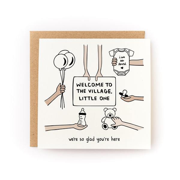 Welcome to the Village, Little One Letterpress Card