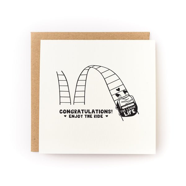 Enjoy the Ride Wedding Letterpress Card