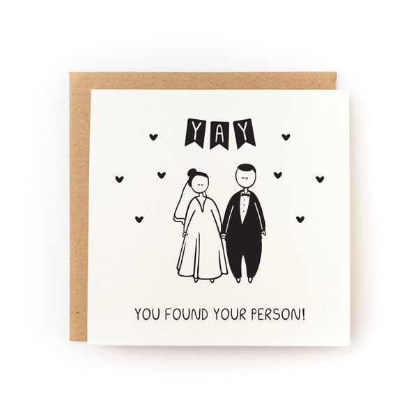 Yay You Found Your Person (Bride/Groom) Wedding Letterpress Card