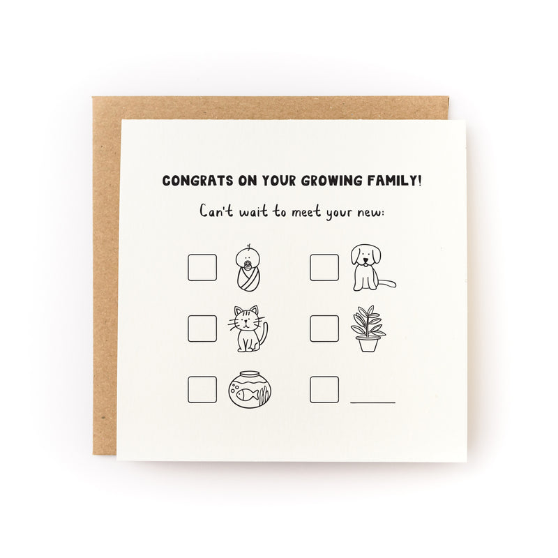 Congrats Growing Family Letterpress Card