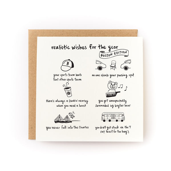 Realistic Wishes for the Year (Boston Edition) Letterpress Card