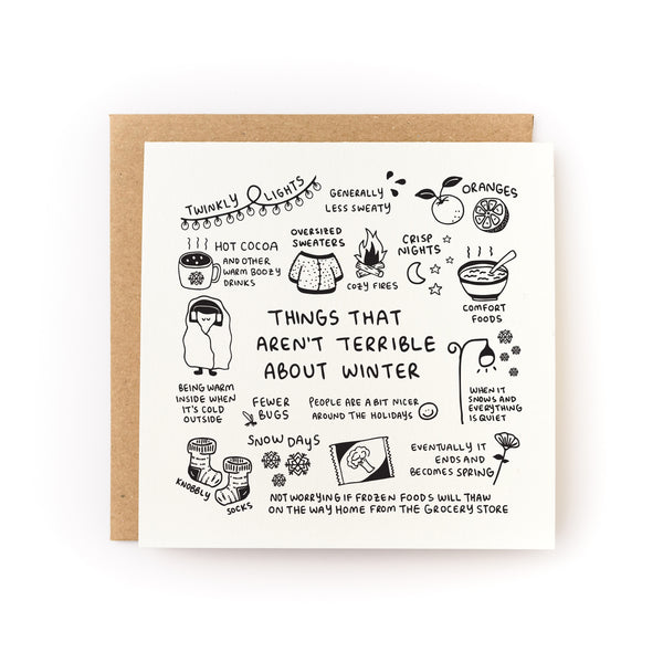Things That Aren't Terrible About Winter Letterpress Card