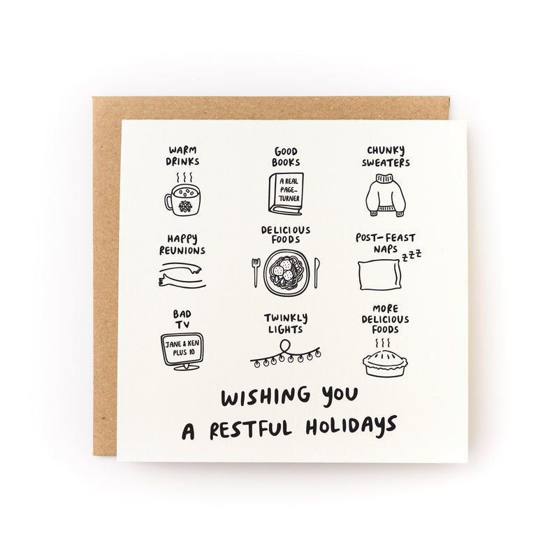 Wishing You a Restful Holidays Letterpress Card