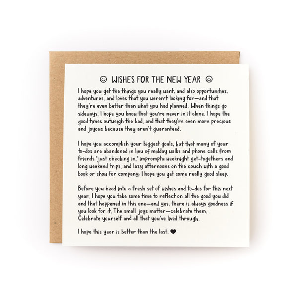 Wishes for the New Year Letterpress Card