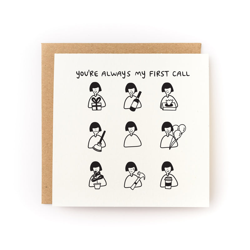 You're My First Call Letterpress Card