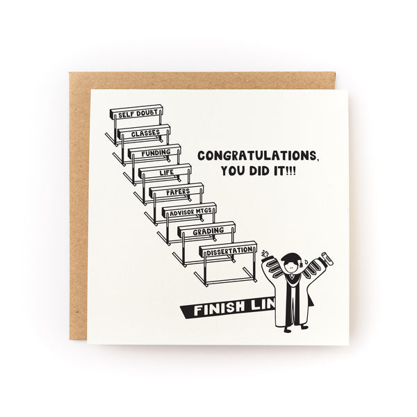 Congratulations You Did It Ph.D. Graduation Letterpress Card